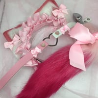 Image 2 of Pink / white kitten set with lace 🐱