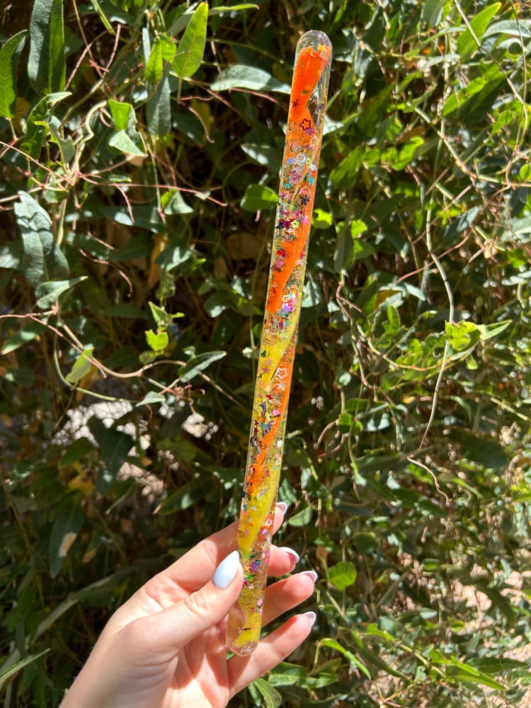 Image of Yellow and Orange Spiral Jumbo Wand
