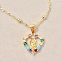 Image 1 of MC Heart Virgin Mary Necklace 