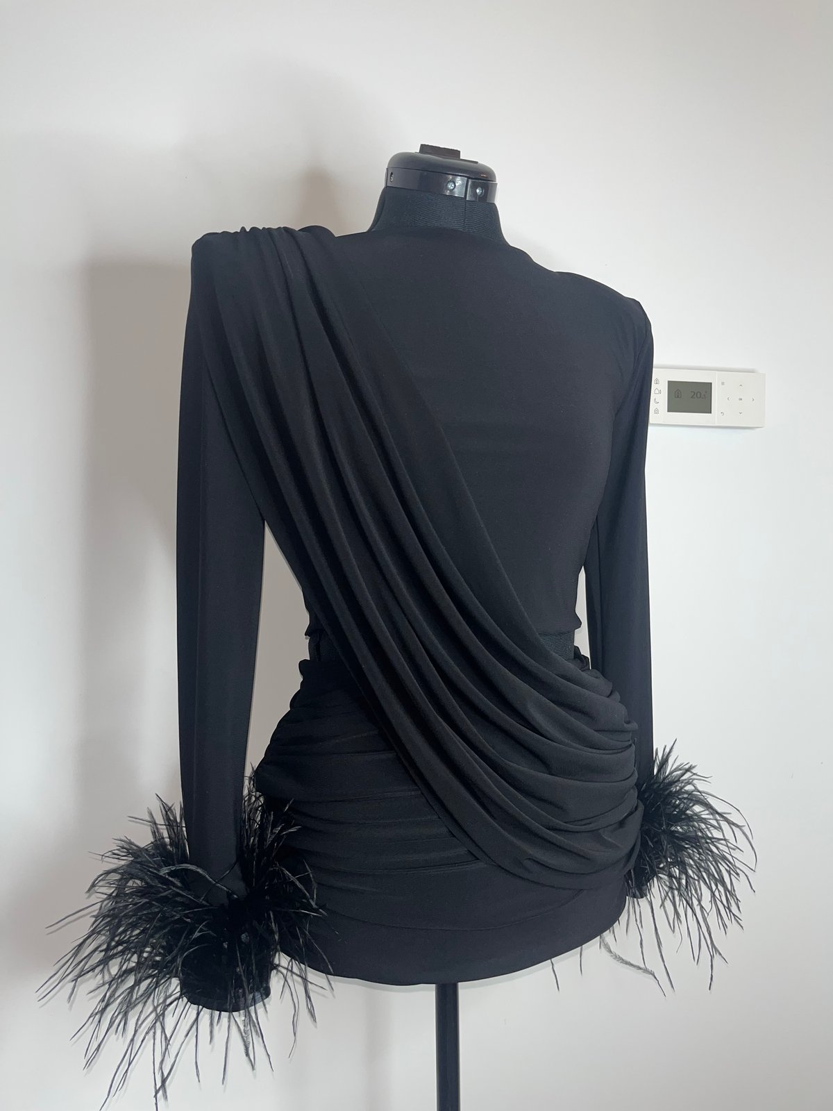 Image of Roxy Dress- no drape with feathers