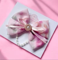 Image 1 of Spring Collection Pink abstract vintage Bow