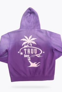 Image 1 of Truu Story LA “Purple Palms” Hoodie – 1 of 1 Custom Snow-Wash