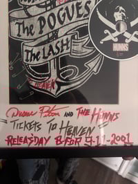 Image 9 of THE HUNNS TIX TO HEAVEN & POGUES T SHIRT FRAMED 