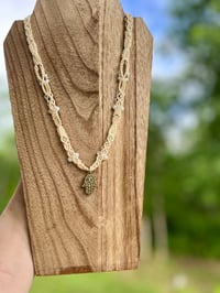 Image 3 of Hamsa Hand Macrame Necklace 
