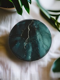Image 3 of Set of 4 Epoxy Resin Art Coasters 'The Moss Agate"