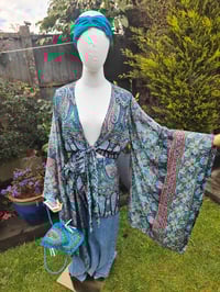 Image 2 of Tulum co ord set - wrap skirt and top 6-14 uk blues