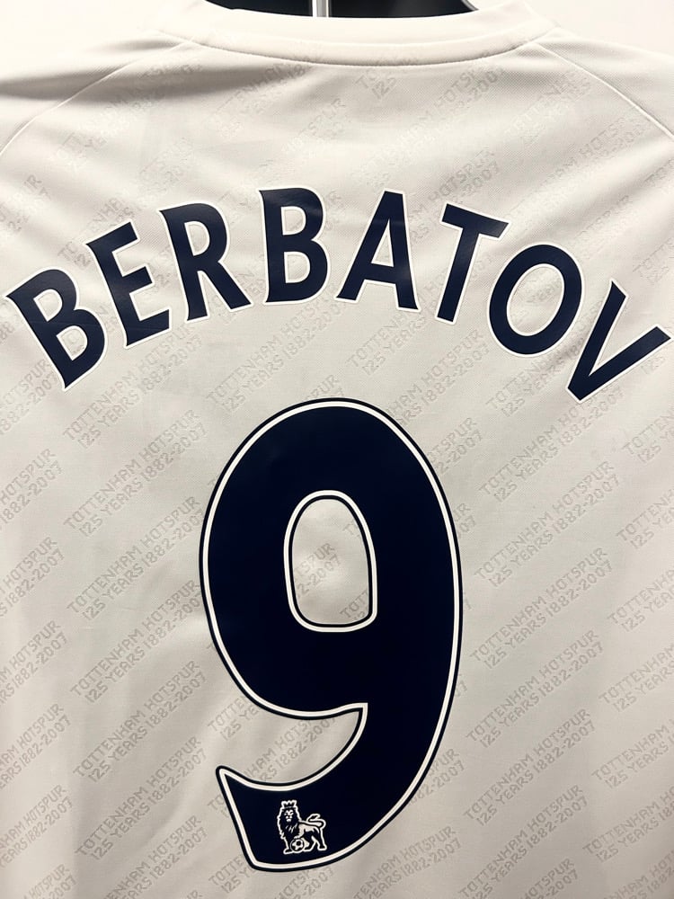 Image of Tottenham Hotspur “BERBATOV 9” 2007/08 Home Shirt + PL patches (L)