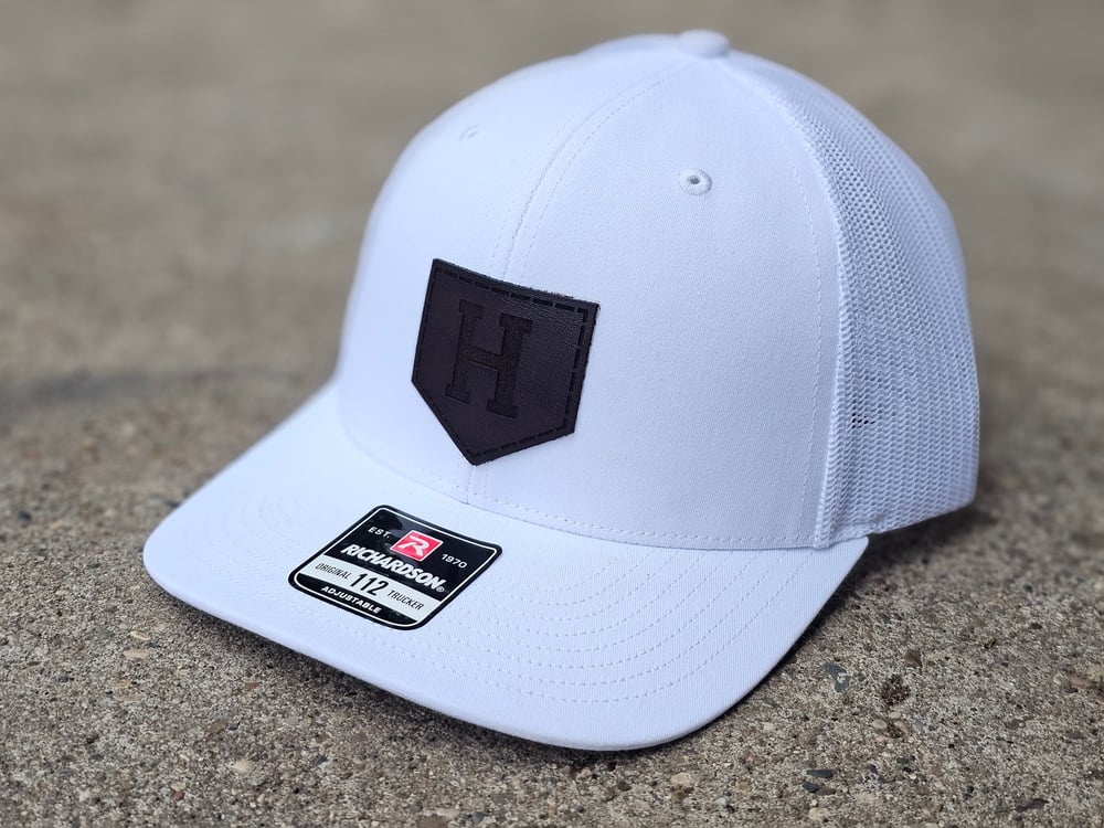 H Baseball Plate Leather Patch R112 Hat