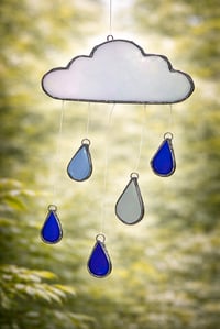 Image 2 of Rain Cloud Stained Glass Suncatcher