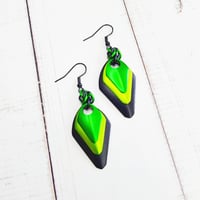 Image 2 of Emerald City Triple Layer Serpent Scale Earrings