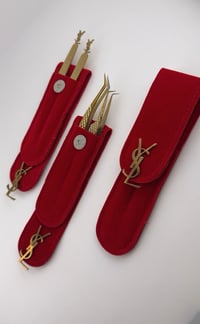 Image 1 of YSL Pouch Gold Fiber Tip Tweezers