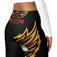 Image 3 of Black and Red Flare Leggings