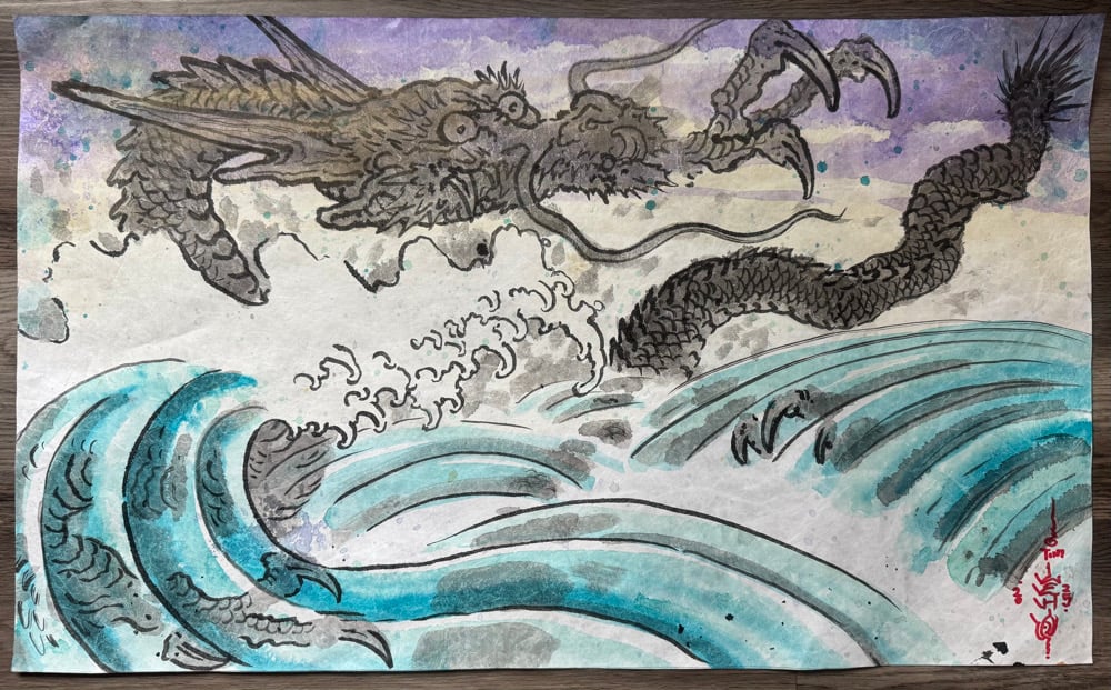 Image of Tim Lehi “Wave Dragon” Painting