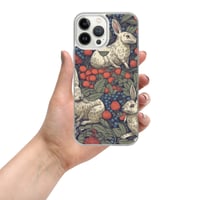 Image 18 of Boho Nature Cottagecore Inspired White Rabbits Among Berries Clear Case for iPhone®