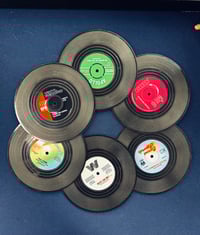 Image 2 of Set of 6 Vinyl Record Coasters – For the Music-Obsessed & Quirk-Approved Home 