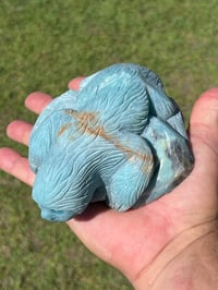 Image 18 of Sloth Carving - Blue Aragonite #2917