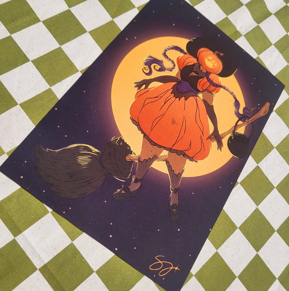 Image of Pumpkin Witch Print 🎃 Buoyant