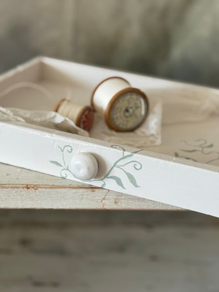 Image of Hand painted wooden drawer for display and safekeeping of little treasures