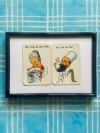 Image 9 of Mr and Mrs, couples cards, from the 'Old Maid' card game c1920s, framed vintage cards