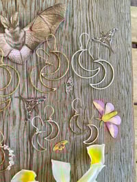 Image 11 of Small Hammered Crescent Moon Earrings