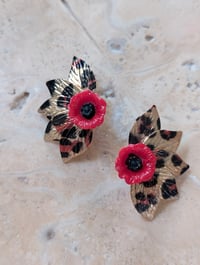 Image 1 of Boules d'oreilles fleurs léopard 