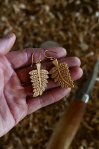 Image 5 of • Forest Fern leaf Earrings 