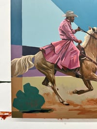 Image 4 of Lone Rider - 18x24" Acrylic on wood