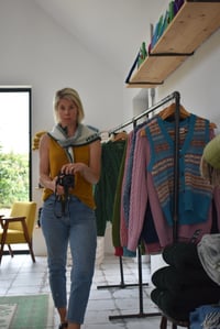 Image 11 of Bramble Green Lambswool Shawl - Made in Scotland