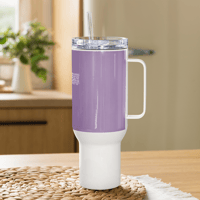 Image 2 of Travel mug with a handle (Lord's prayer on light purple)