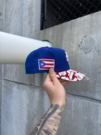 Image 3 of TRI TONE BLUE PUERTO RICO CUSTOM FITTED CAP