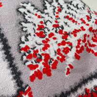 Image 10 of Grey Red Sprig Barkcloth Knitting Bag