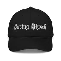 Image 1 of SAVING MYSELF White Embroidered Logo Organic Cotton Dad Hat (Unisex)