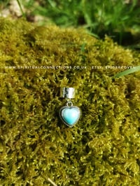 Larimar heart dreadlock talisman 