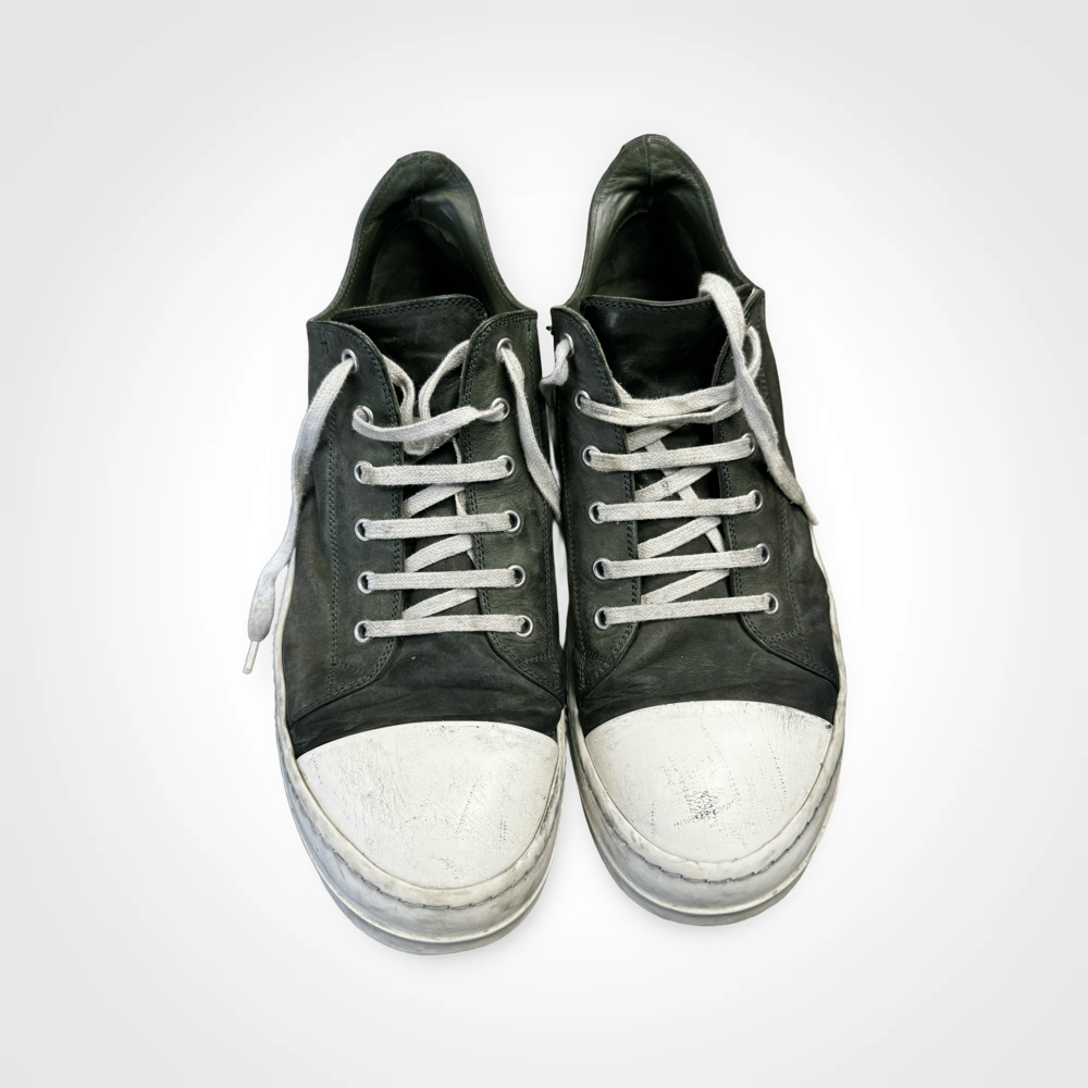 Image of Rick Owens Faded Green Lowtop Ramones