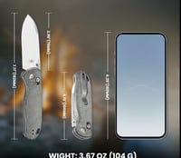Image 4 of Kizer Drop Bear EDC Knife Black Micarta Handle 154CM Steel Pocket Knife V3619C3