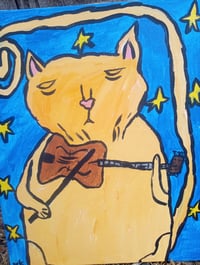 Image 5 of Orange Cat Playing Fiddle 
