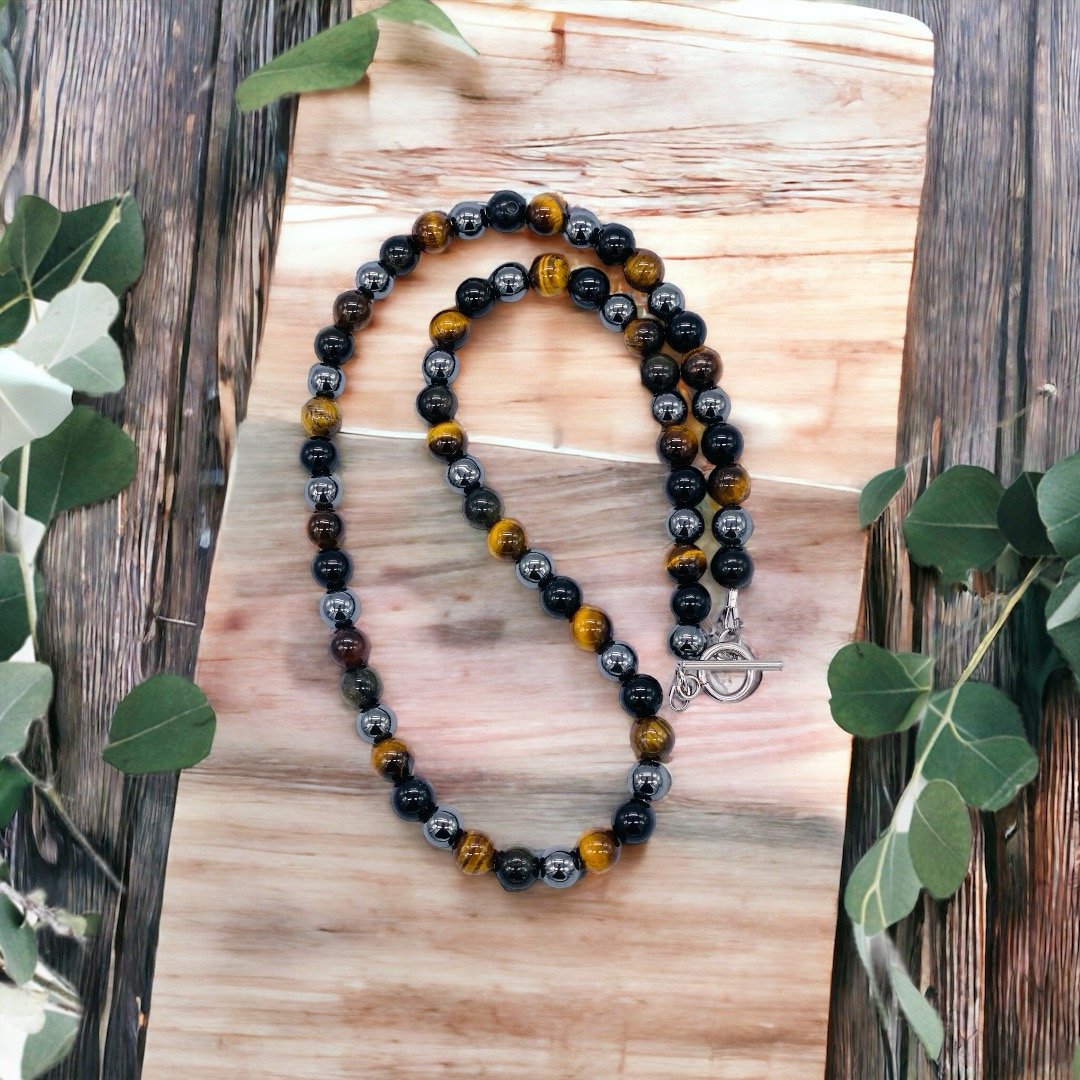 Great Stone|unisex Tiger Eye Stone 108 Beads Mala Necklace - Yoga Jewelry  Gift