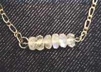 Image 2 of Gold plated chain necklace with moonstone beads 