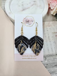 Image 1 of Black Botanical Earrings