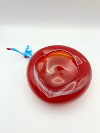 Japanese Small Art Glass Swirl Bowl (Kamei)