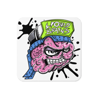 Liquid Brains - Brain Head Blue Cork-back coaster