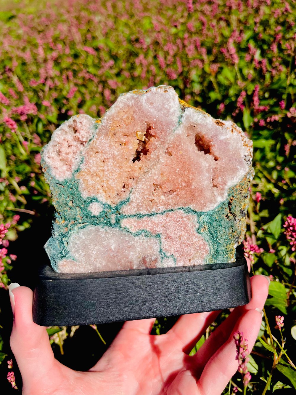 Image of Pink Amethyst slab stand 