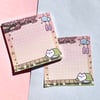 Spring Sakura Cat Memo Pad 