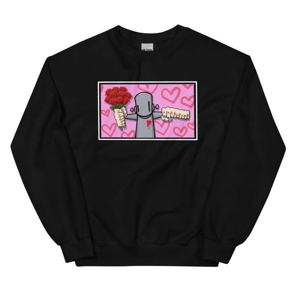 Image of Bleeding hearts crewneck. Archer valentine X ChrisRWK collab