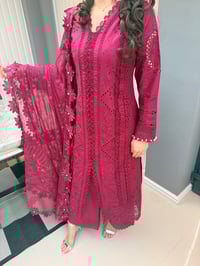 Image 1 of Chikankari magenta