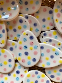 Image 1 of Handmade Ceramic Speckled Polka Dot Easter Egg