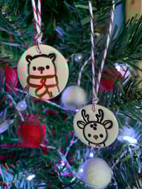 Image 2 of Little Rudolph and Little Bear tags.  Set of 2.