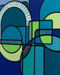 Image 3 of Gravitational Pull ’acrylic painting on wood panel 70cm x 70cm