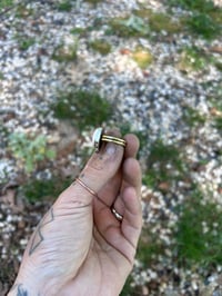 Image 3 of Pink conch mixed metal ring - size 5.25