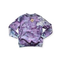 Image 1 of  M Unisex Crew Sweatshirt in Purple Haze Ice Dye